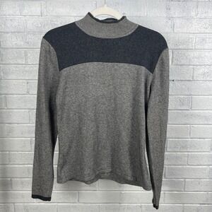 Cadence Silk Cashmere Blend Mock Neck Sweater Womens S Quiet Luxury Minimalist